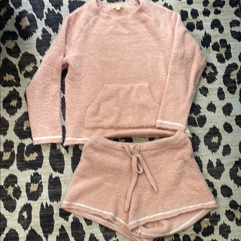 Barefoot Dreams Cozy Pink Top & Shorts Set